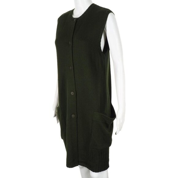 GISPA Dress Womens Size M Sweater Italy Merino Wool Blend  Green Sleeveless - Picture 1 of 10
